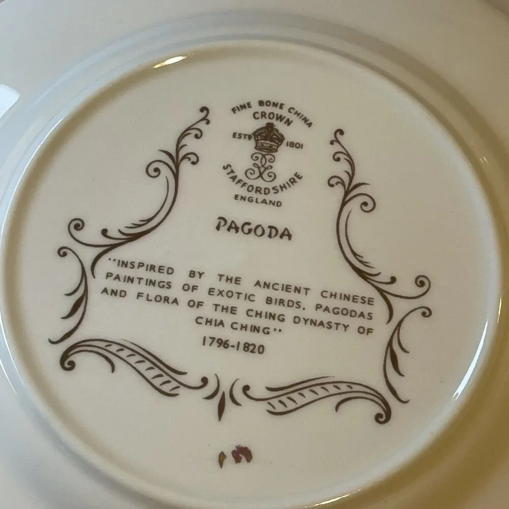Vintage‎ Crown Staffordshire England Pagoda BREAD Plate Dessert